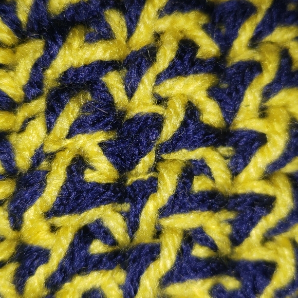 🧶yellow and navy handmade basket - Picture 4 of 4